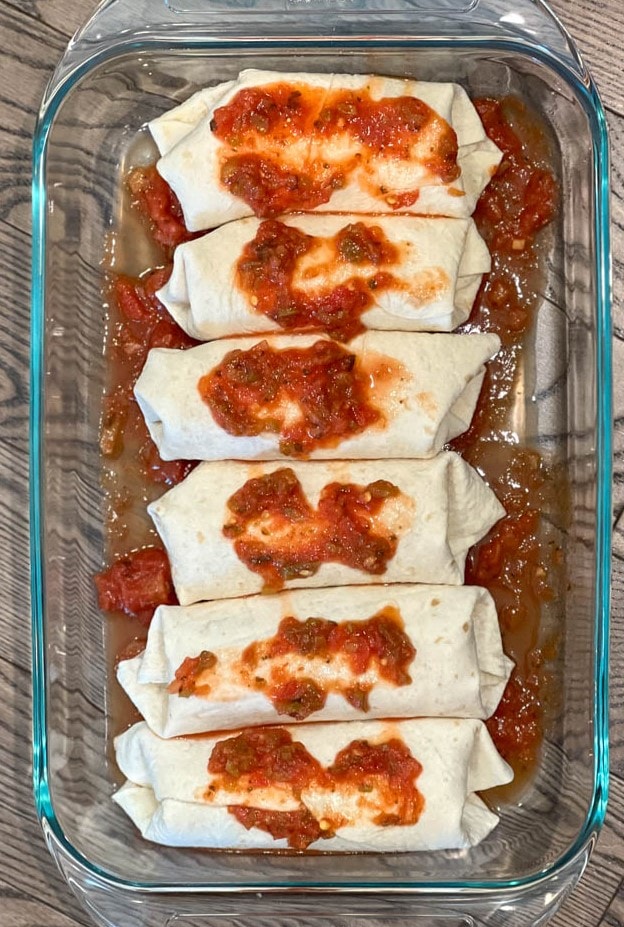 Top wraps with salsa